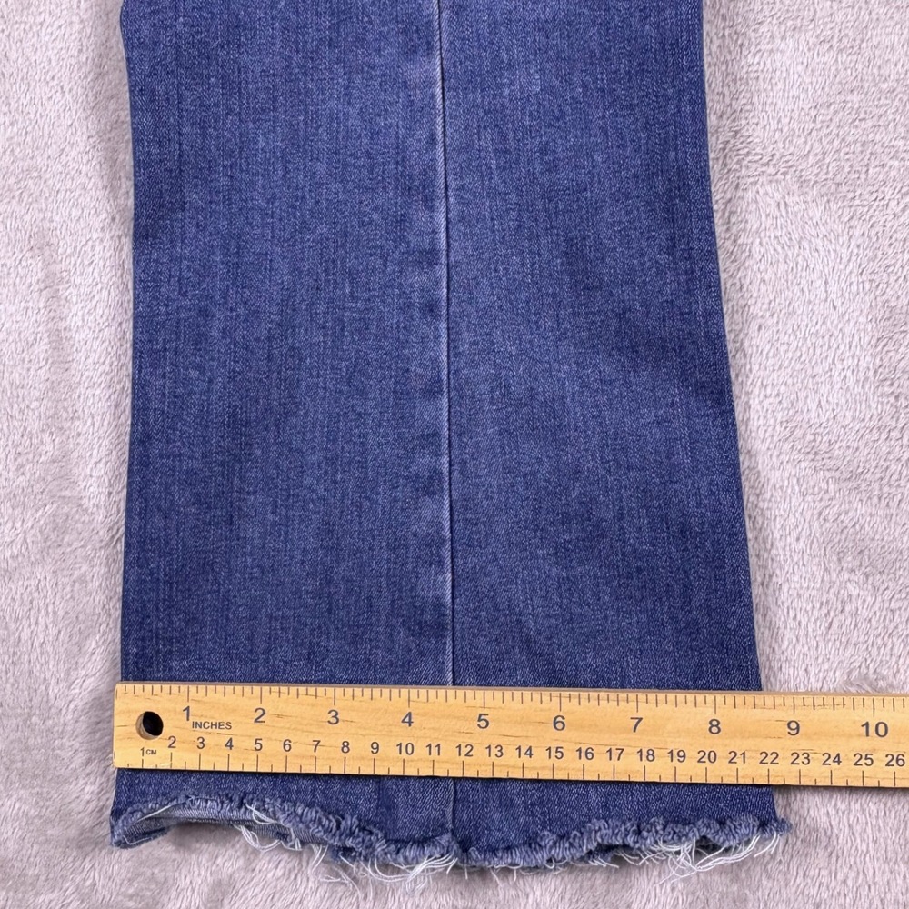 PAIGE Rory Crop Flare Jeans Blue‎ Distressed Raw Hem Size 31 (Msr 32x25) - Picture 15 of 15
